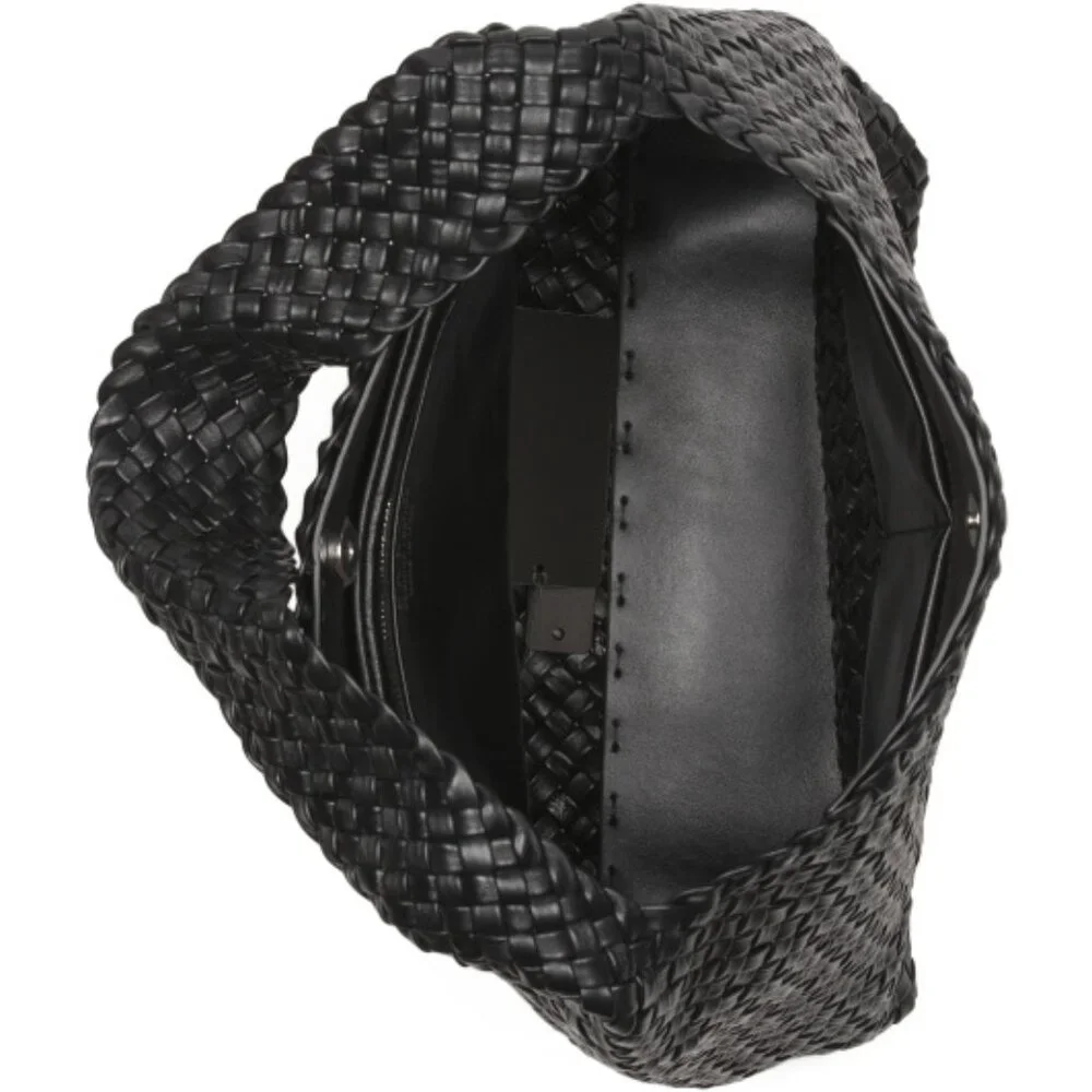 FALOR Made In Italy Leather Woven Hobo - Picture 2 of 3